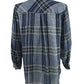 Style & Co Women's Plaid Shirt Sparkling Blue Size Petite M
