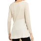 Alfani Women's Long Sleeve Boat Neck Top Brown Size Petite Small