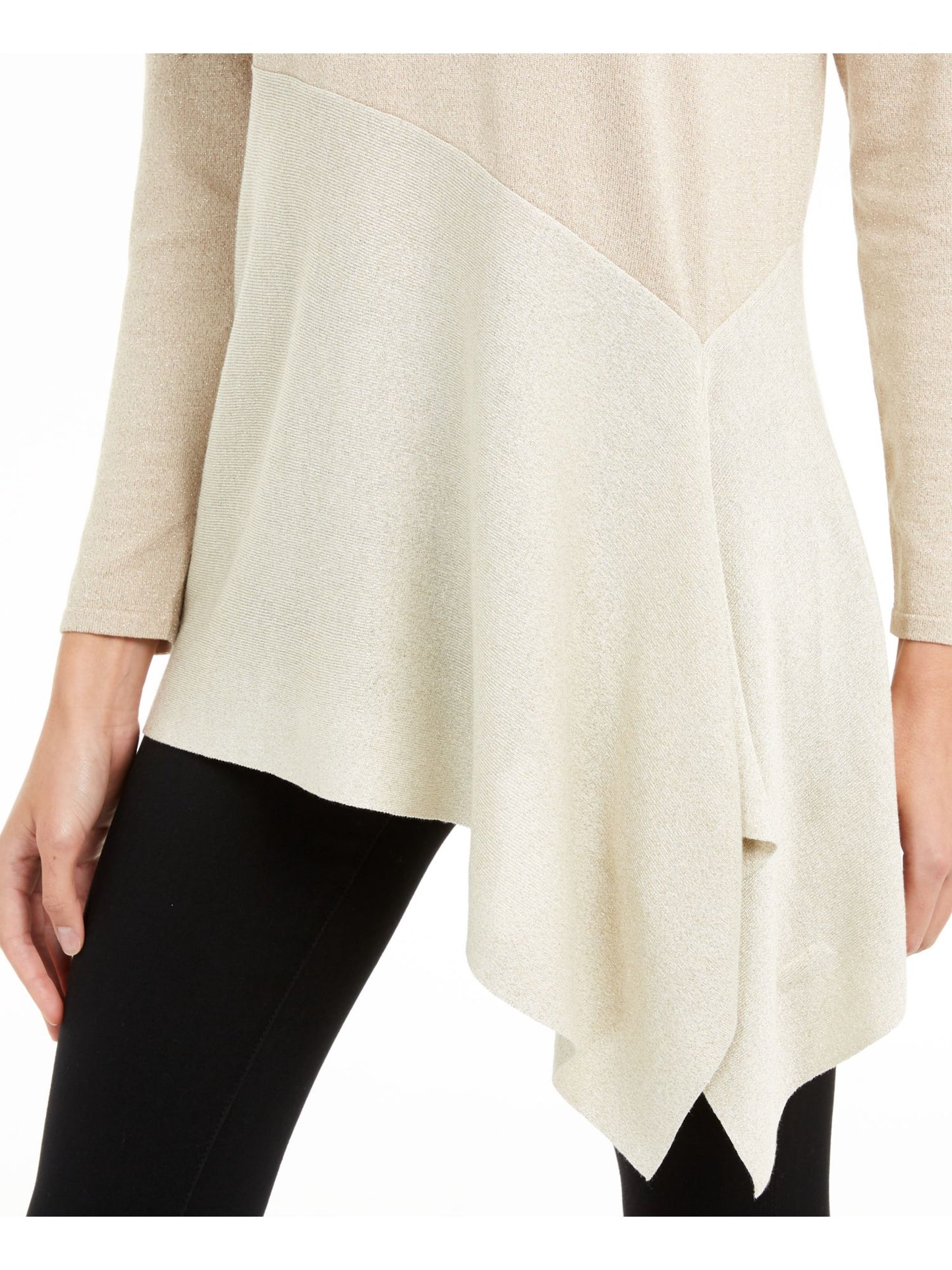 Alfani Women's Long Sleeve Boat Neck Top Brown Size Petite Small