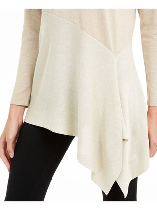 Alfani Women's Long Sleeve Boat Neck Top Brown Size Petite Small