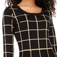 Sequin Hearts Junior's Grid Pattern Skater Dress Black Size X-Large
