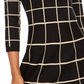 Sequin Hearts Junior's Grid Pattern Skater Dress Black Size X-Large