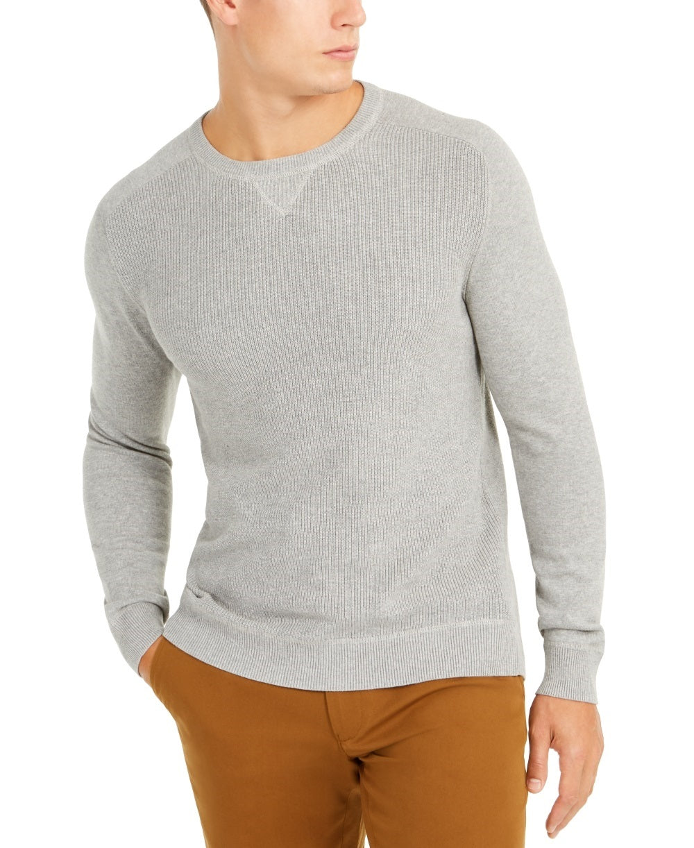 Club Room Men's Pima Cotton Crew Neck Sweater  Gray Size Small