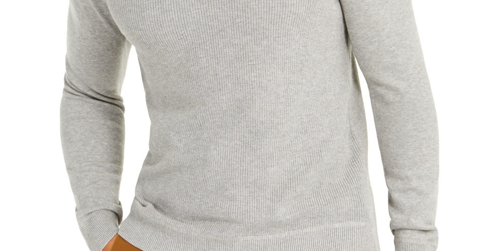 Club Room Men's Pima Cotton Crew Neck Sweater  Gray Size Small