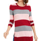 Maison Jules Women's Color Block Long Sleeve Jewel Neck T-Shirt Sweater Red Size Medium