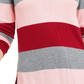 Maison Jules Women's Color Block Long Sleeve Jewel Neck T-Shirt Sweater Red Size Medium
