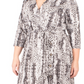 NY Collection Women's Plus Size Animal Print Faux Wrap Dress Black Size 2X
