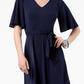 Charter Club Women's Belted A Line Dress Blue Size Petite Small