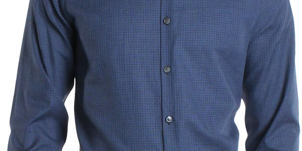 Theory Men's Irving Bridge Regular Fit Woven Button Down Shirt Blue Size Large