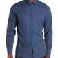 Theory Men's Irving Bridge Regular Fit Woven Button Down Shirt Blue Size Medium