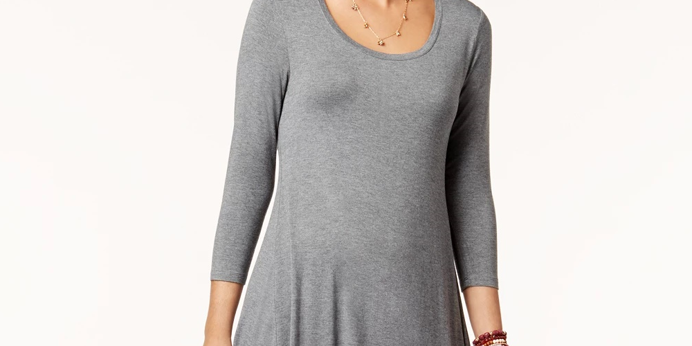 Style & Co Women's Swing Dress Gray Size Medium