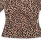 Charter Club Women's 3/4 Sleeve Crossover V Neck Blouse Brown Size Large