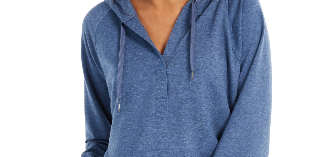 Style & Co Women's Long Sleeve Hoodie Blue Size X-Small