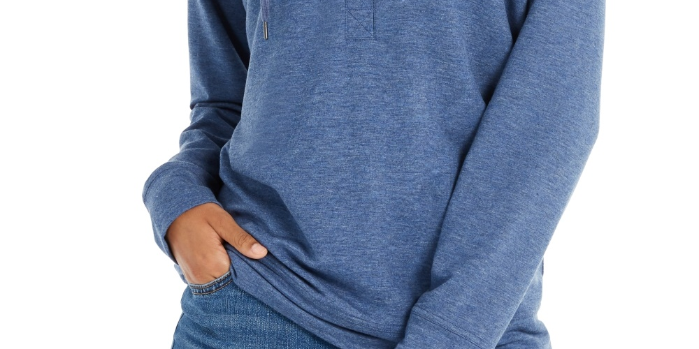 Style & Co Women's Long Sleeve Hoodie Blue Size X-Small