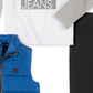 Calvin Klein Kid's Little Boys 3 Pc. Nylon Vest Logo Hoodie Fleece Pants Set Gray Size 6