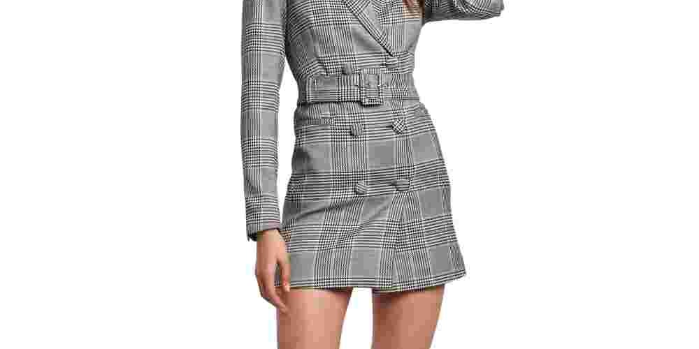 Bardot Women's Blazer Minidress Gray Size X-Large