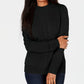 Karen Scott Women's Long Sleeve Mock Neck Sweater Black Size Petite Large