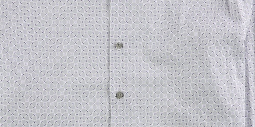 Alfani Men's Circle Geometric Button up Dress Shirt White Size 32-33