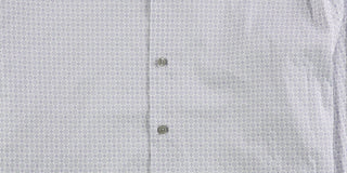Alfani Men's Circle Geometric Button up Dress Shirt White Size 32-33