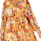 INC International Concepts Women's Printed Ruffled Peasant Dress Yellow Size 1X