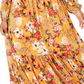 INC International Concepts Women's Printed Ruffled Peasant Dress Yellow Size 1X
