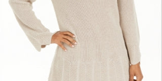 Style & Co Women's Envelope Neck Scalloped Edge Sweater Beige Size Petite S