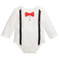 First Impressions Baby Boy's Suspenders Bodysuit White Size 0-3 Months