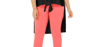 Alfani Women's Plus Sleeveless Tie Hem High Low Top  Black Size 4X