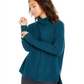 Style & Co Women's Ribbed Turtleneck Sweater Blue Size Petite Large