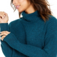 Style & Co Women's Ribbed Turtleneck Sweater Blue Size Petite Large