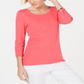 Karen Scott Women's Cotton Scoop Neck Top Blue Size Petite L