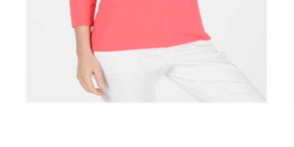 Karen Scott Women's Cotton Scoop Neck Top Blue Size Petite L