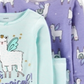 Carter's Girl's Sleep Bottoms Print Stripe Woke up This Magical Llama Two Pair Pajama Set Blue Size 3T