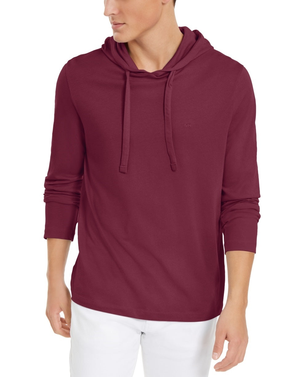 Michael Kors Men's Hoodie Long Sleeve Jersey Knit Pullover Red Size Large