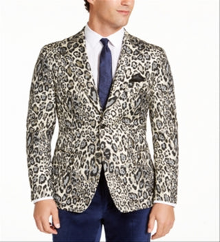 Tallia Men's Metallic Animal Print Sportcoat Gold Size XL