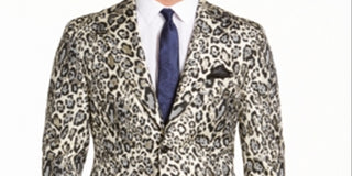 Tallia Men's Metallic Animal Print Sportcoat Gold Size XL