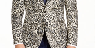 Tallia Men's Metallic Animal Print Sportcoat Gold Size XL