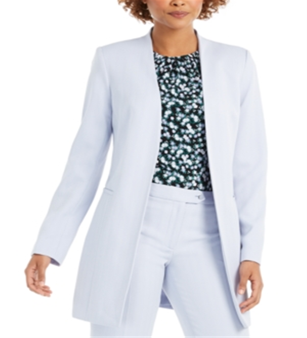Calvin Klein Women's Open Front Topper Jacket Light Blue Size 0