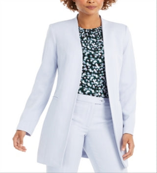 Calvin Klein Women's Open Front Topper Jacket Light Blue Size 0