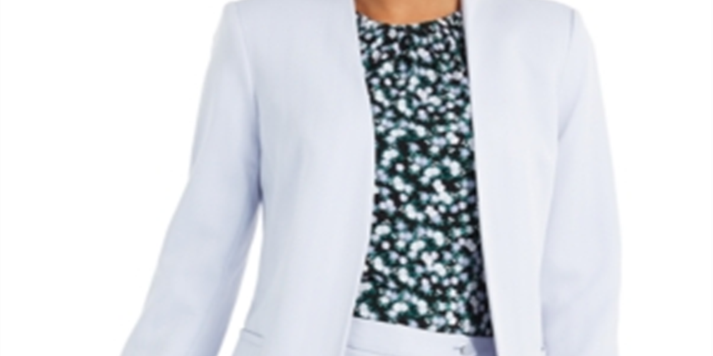 Calvin Klein Women's Open Front Topper Jacket Light Blue Size 0