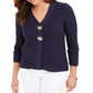 JM Collection Women's Statement Button Cardigan Navy Size Petite S/M