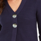 JM Collection Women's Statement Button Cardigan Navy Size Petite S/M