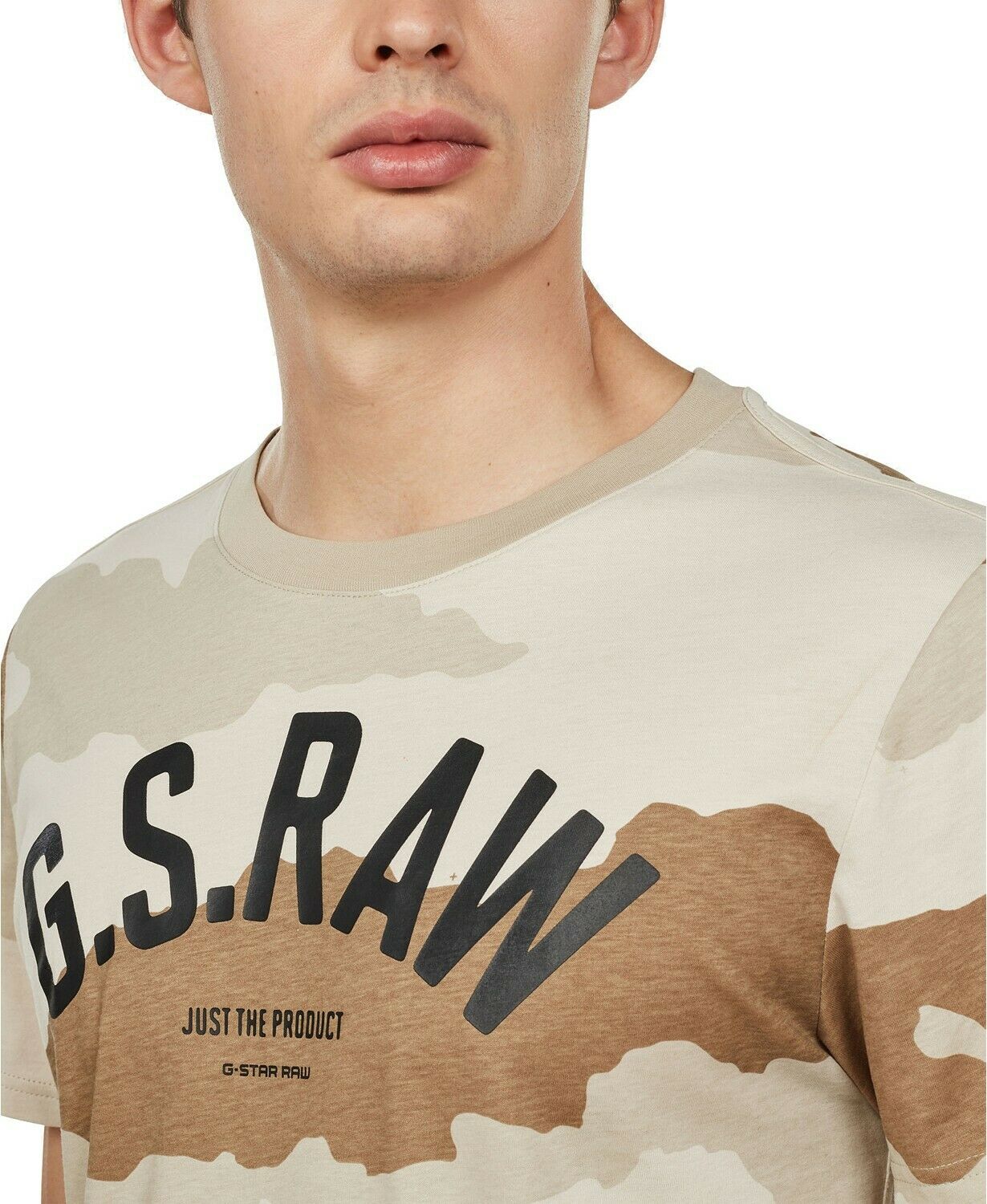 G-Star Raw Men's Camouflage Logo T-Shirt Brown Size XXL