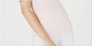 Mason Women's Short Sleeve Crew Neck Top Pink Size Small