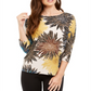 Alfani Women's Printed Boat Neck Top Blue Size Petite Medium