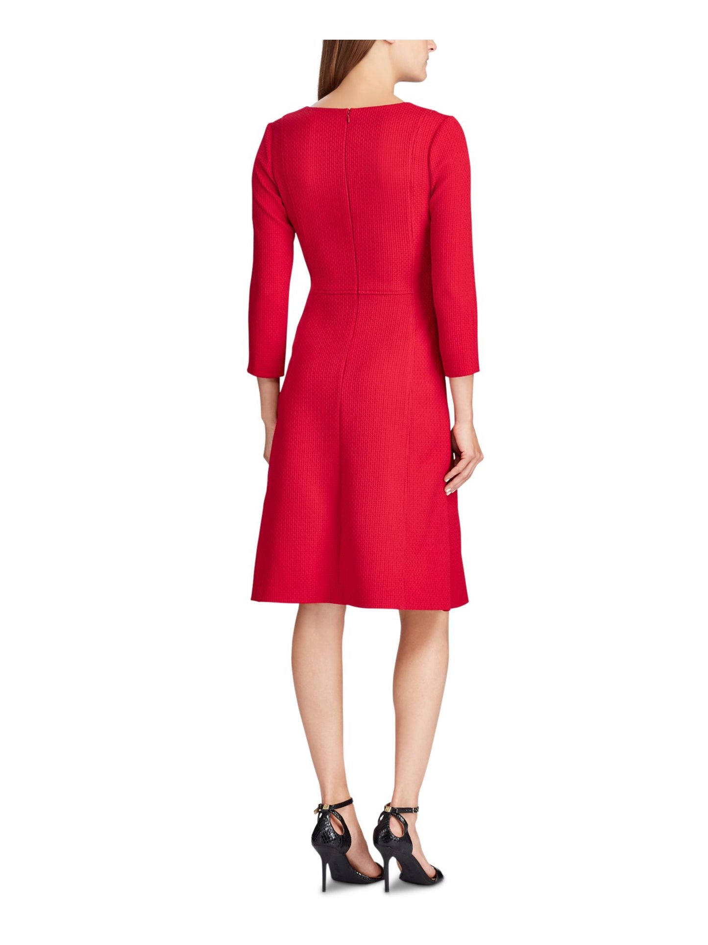 Ralph Lauren Women's 3/4 Sleeve Dress Red Size 14 Petite