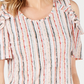 JM Collection Women's Ruffled Cold Shoulder Top White Size X-Large