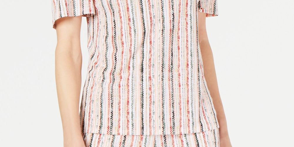 JM Collection Women's Ruffled Cold Shoulder Top White Size X-Large