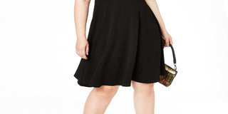 B Darlin Women's Open Back Sweetheart Neck Fit & Flare Dress Black Size 14