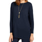 Style & Co Women's Ribbed Long Sleeves Sweater Blue Size Petite Small